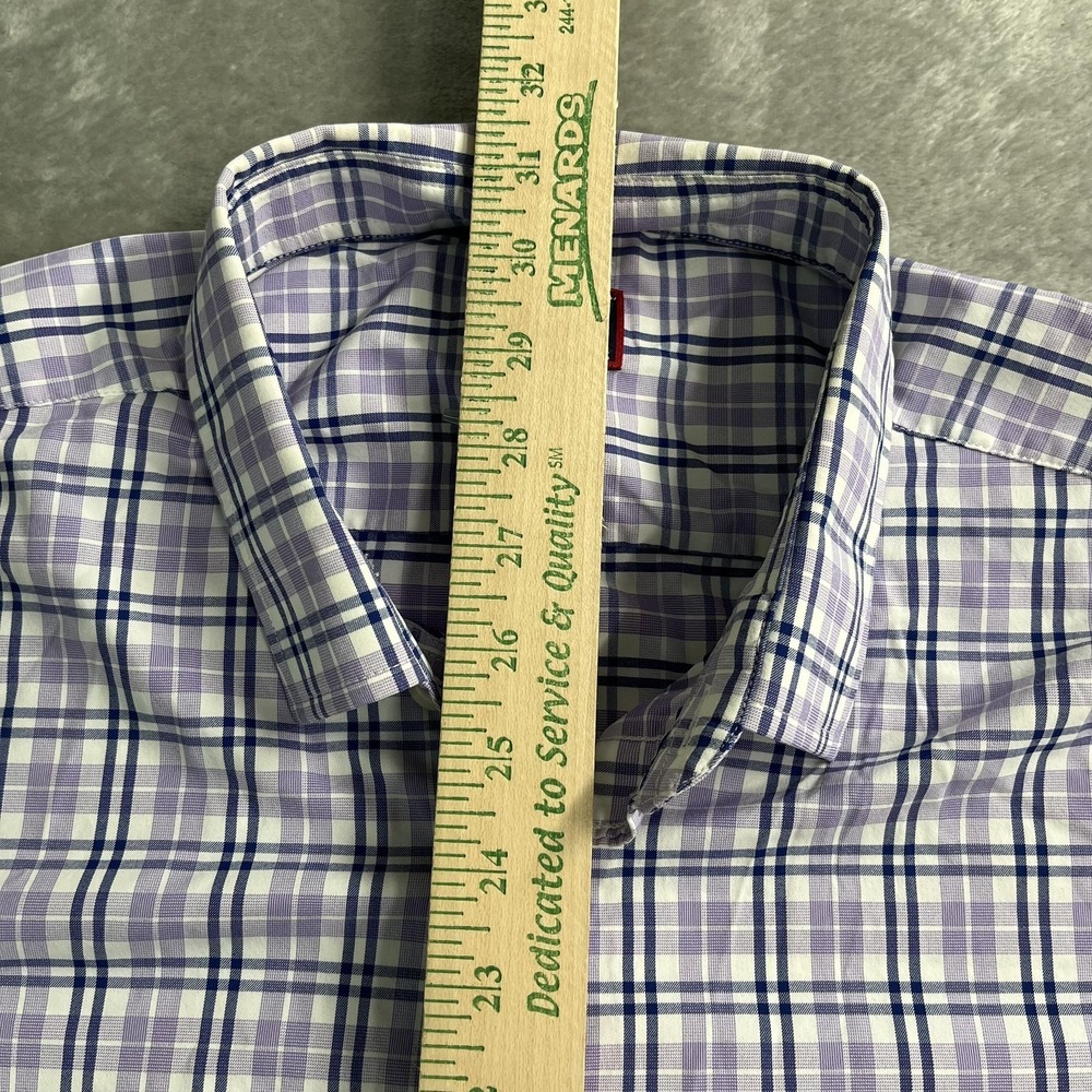 UNTUCKit Shirt Mens 2XL Purple Plaid Long Sleeve Button Up Stretch Nylon Casual - Picture 7 of 9